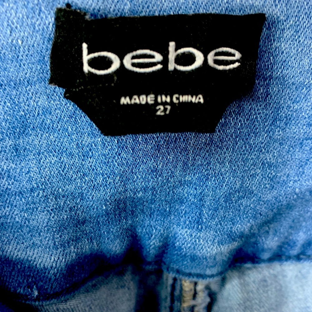 Bebe light blue jeans; gently used